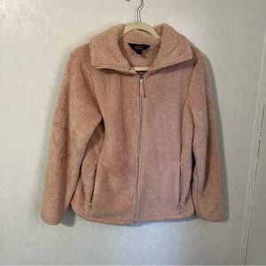 Pacific Trail Cozy Pink Sherpa Jacket Plush Zip-Up Front